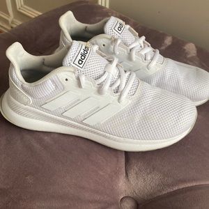 Girls adidas all white shoes